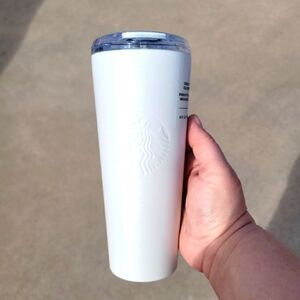 Starbucks 2021 Holiday White Shimmer 16oz cup Great for cold brew